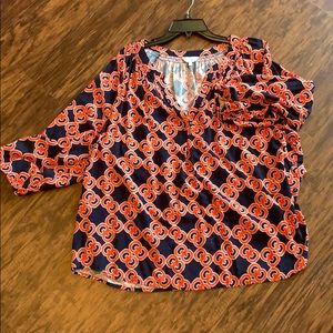 GUC Crown & Ivy orange and blue top sz 3x